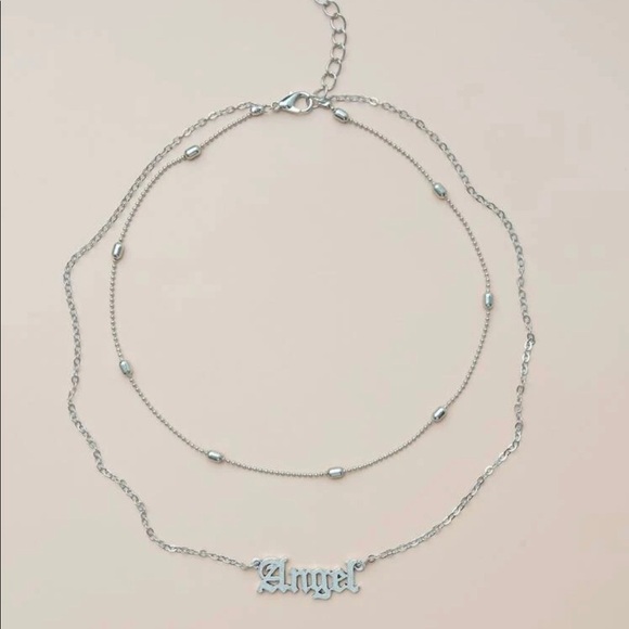 Silver Angel Layered Necklace - Picture 2 of 2